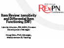 Watch REx-PN Item Review: Sensitivity and Differential Item Functioning (DIF) Video