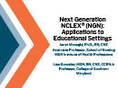 Watch Next Generation NCLEX (NGN): Applications to Educational Settings Video