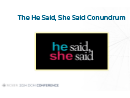 Watch The Confounding “He Said/She Said” Scenario Video